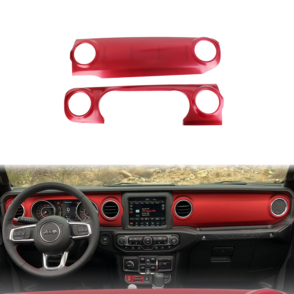 Interior Accessories Dashboard Instrument Panel Decoration Cover Trim Kit For Jeep Wrangler JL 18-19