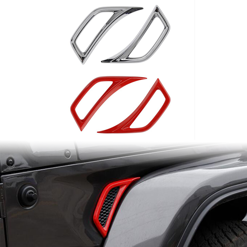 Front Wheel fender intake vents trim decorative frame sticker for jeep wrangler JL Exterior Accessories 2018 2019