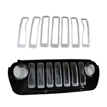 Load image into Gallery viewer, 7 Front Grille Inserts Guard Jeep wrangler jk jl front grille trims covers
