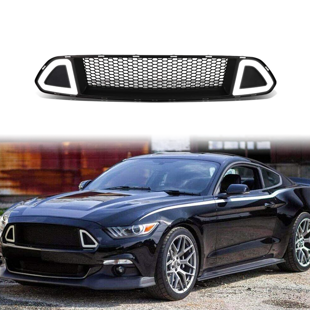 Front Grille for 2015-2017 Mustang Black Honeycomb Mesh Style Front Grill
