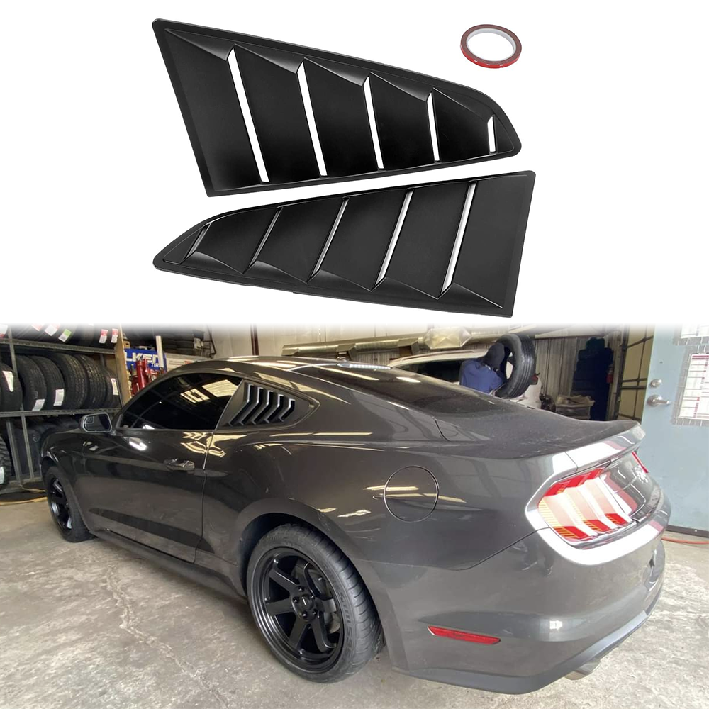 Side Window Louver for Ford Mustang 2015-2021 in GT Lambo Style ABS Matte Black (2PCS)