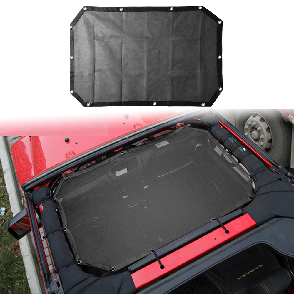 UV Protection Heat Shield Black Windshield Visor Car Sunshade For Jeep JK Wrangler 07-17